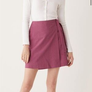 Frank and Oak Burgundy Checkered skirt